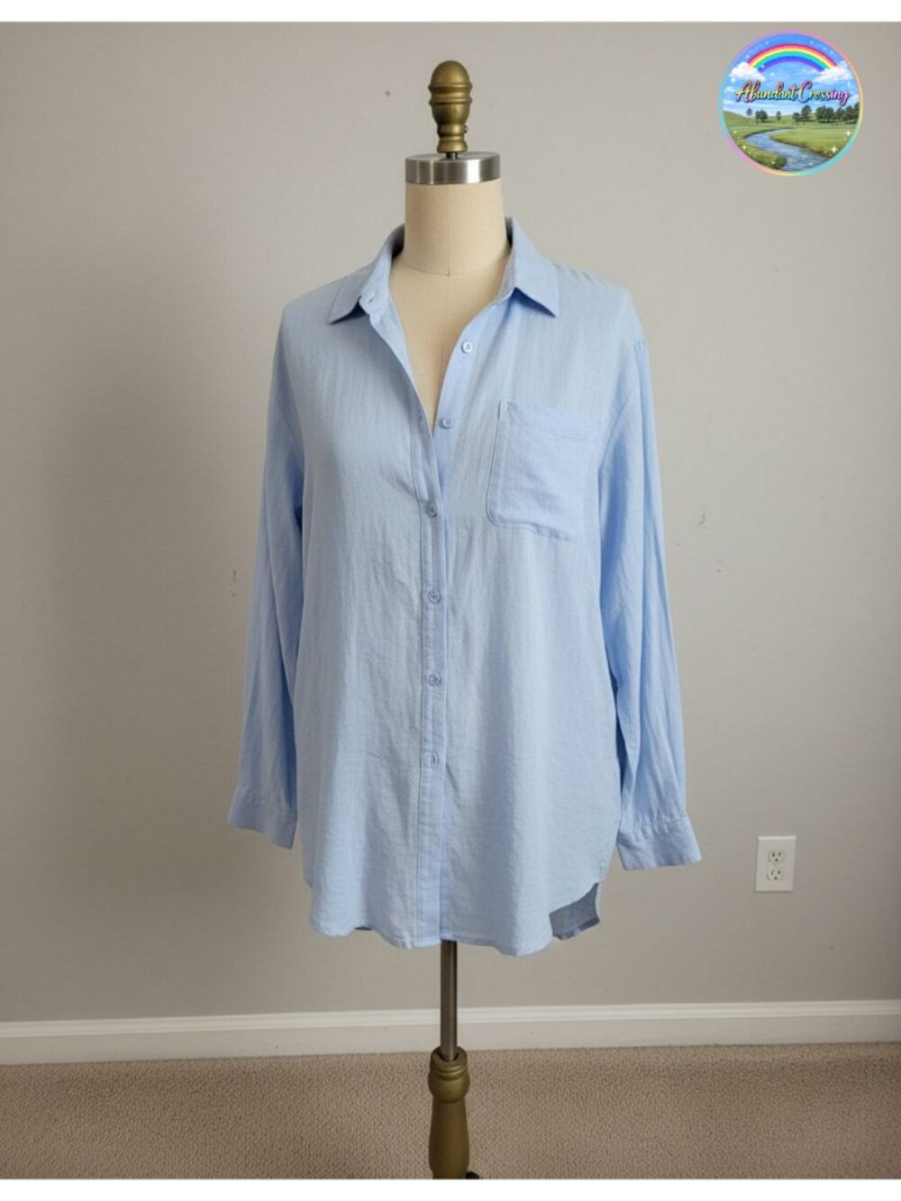 Womens Button Down Shirt Linen Cotton Long Sleeve Blouse Loose Fit